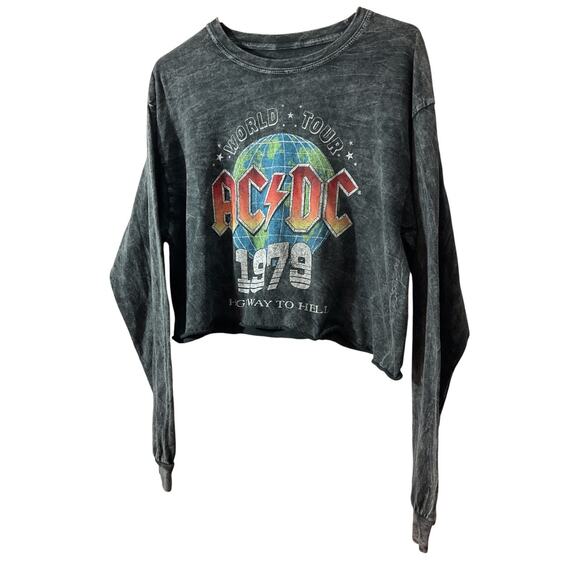 AC/DC 2021 World Tour 1979 Highway To Hell Crop Top Belly Shirt Womens M/L - Picture 5 of 7